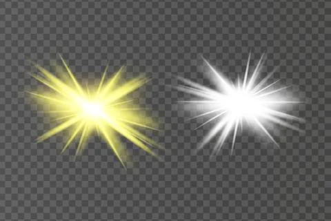 Glow isolated white light effect, lens flare, explosion, glitter, line, Stock Illustration