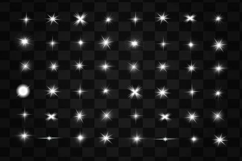 Glow isolated white light effect, lens flare, explosion, glitter, line, Stock Illustration