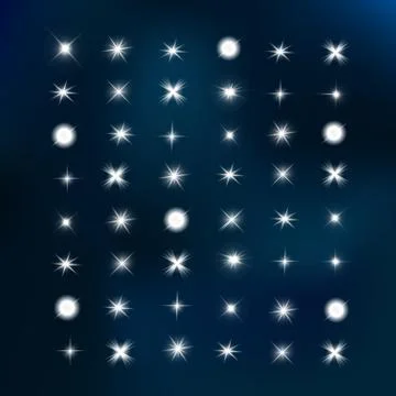 Glow isolated white light effect, lens flare, explosion, glitter, line, Stock Illustration