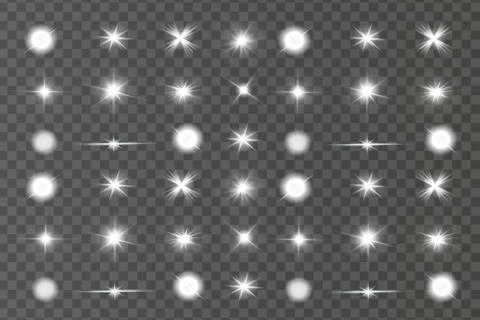 Glow isolated white light effect, lens flare, explosion, glitter, line Illustrazione stock