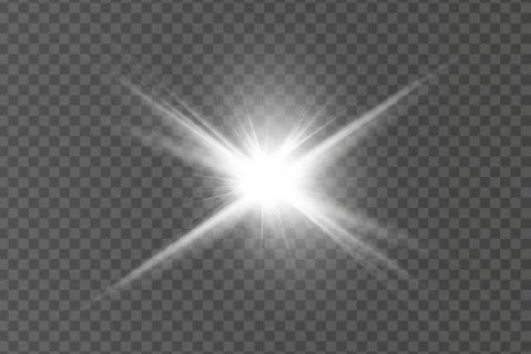 Glow isolated white light effect, lens flare, explosion, glitter, line Stock Illustration