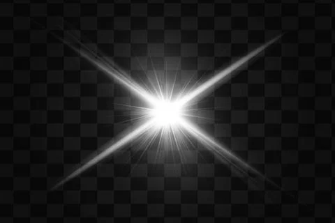 Glow isolated white light effect, lens flare, explosion, glitter, line Stock Illustration