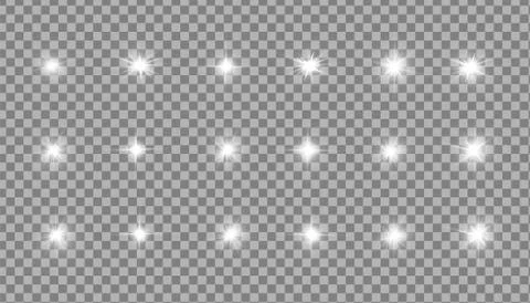 Glow isolated white light effect, lens flare, explosion, glitter, line Illustrazione stock