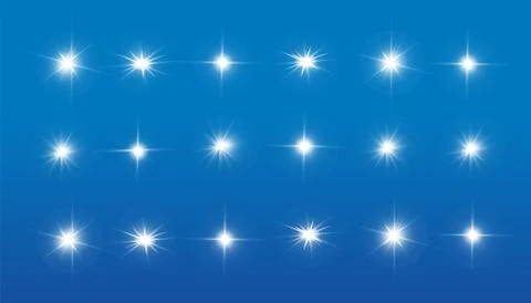 Glow isolated white light effect, lens flare, explosion, glitter, line Stock Illustration