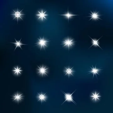 Glow isolated white light effect, lens flare, explosion, glitter Stock Illustration