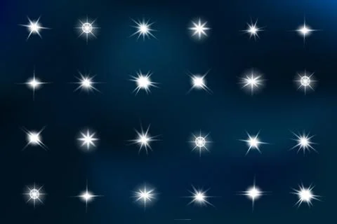 Glow isolated white light effect, lens flare, explosion, glitter Stock Illustration