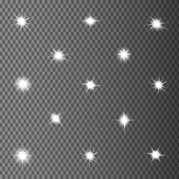 Glow isolated white light effect, lens flare, explosion, glitter Illustrazione stock