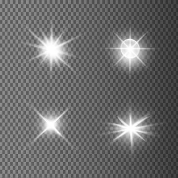 Glow isolated white light effect, lens flare, explosion, glitter Stock Illustration