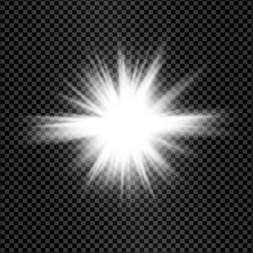 Glow isolated white light effect, lens flare, explosion, glitter Stock Illustration