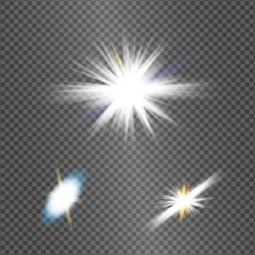 Glow isolated white light effect, lens flare, explosion, glitter Stock Illustration