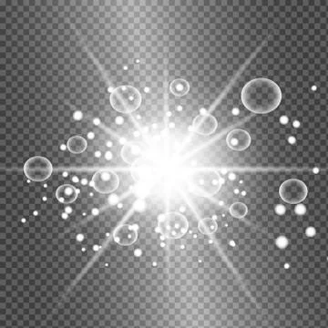 Glow isolated white light effect, lens flare Stock Illustration