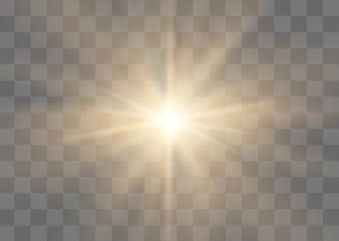 Glow isolated white transparent light effect set, lens flare, explosion, glitter Stock Illustration