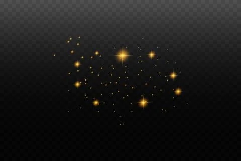 Glow isolated yellow light effect set, Stock Illustration