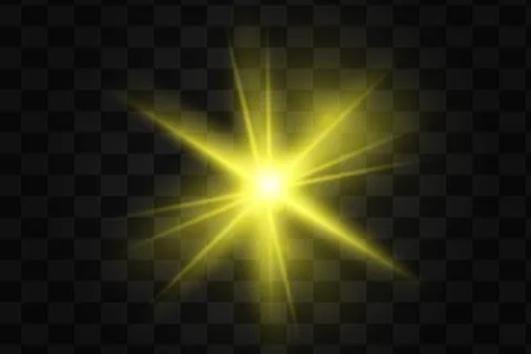 Glow isolated yellow light effect, lens flare, explosion Stock Illustration