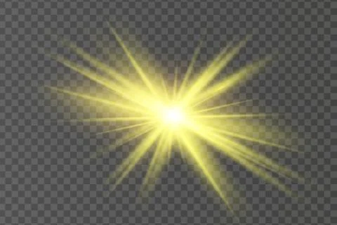 Glow isolated yellow light effect, lens flare, explosion Stock Illustration