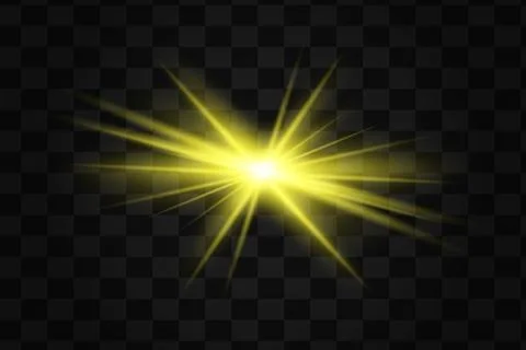 Glow isolated yellow light effect, lens flare, explosion Stock Illustration