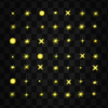 Glow isolated yellow light effect, lens flare, explosion, glitter, line, sun Stock Illustration