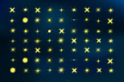 Glow isolated yellow light effect, lens flare, explosion, glitter, line, sun Stock Illustration