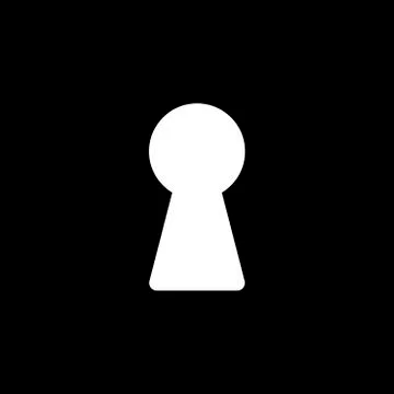 Glow Keyhole on dark wall with light. Vector. Stock Illustration