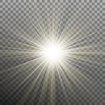 Glow light burst effect on transparent background. EPS 10 vector Illustrazione stock