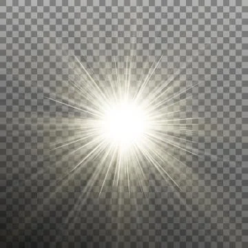 Glow light burst effect on transparent background. EPS 10 vector Illustrazione stock