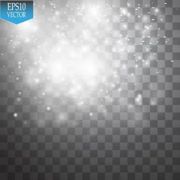 Glow light effect. Cloud of glittering dust. Vector illustration. Christmas Illustrazione stock