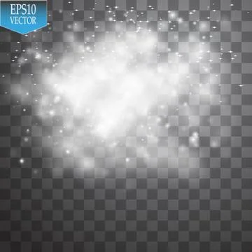 Glow light effect. Cloud of glittering dust. Vector illustration. Christmas Stock Illustration