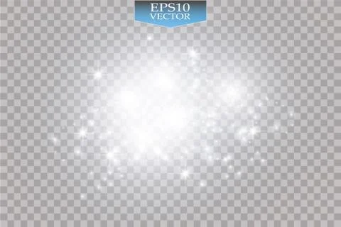 Glow light effect. Cloud of glittering dust. Vector illustration. Christmas Stock Illustration