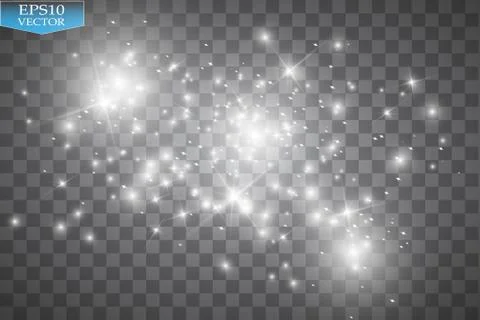Glow light effect. Cloud of glittering dust. Vector illustration. Christmas Stock Illustration