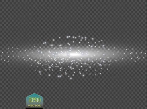 Glow light effect. Cloud of glittering dust. Vector illustration. Christmas Illustrazione stock