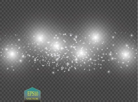 Glow light effect. Cloud of glittering dust. Vector illustration. Christmas Illustrazione stock