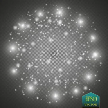 Glow light effect. Cloud of glittering dust. Vector illustration. Christmas Illustrazione stock