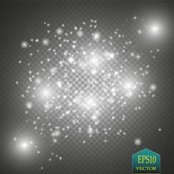 Glow light effect. Cloud of glittering dust. Vector illustration. Christmas Stock Illustration