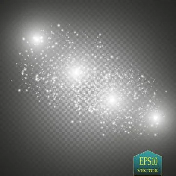 Glow light effect. Cloud of glittering dust. Vector illustration. Christmas Illustrazione stock