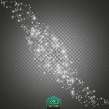 Glow light effect. Cloud of glittering dust. Vector illustration. Christmas Illustrazione stock