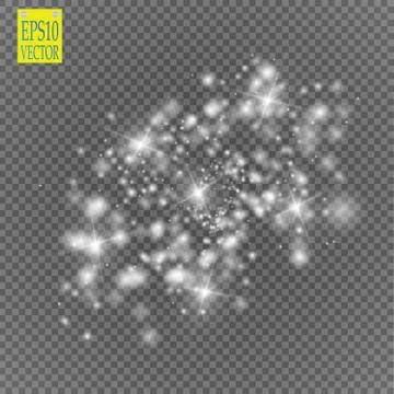 Glow light effect. Cloud of glittering dust. Vector illustration. Christmas Stock Illustration