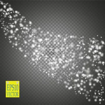 Glow light effect. Cloud of glittering dust. Vector illustration. Christmas Illustrazione stock