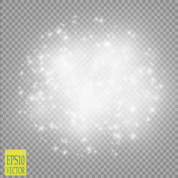 Glow light effect. Cloud of glittering dust. Vector illustration. Christmas Illustrazione stock