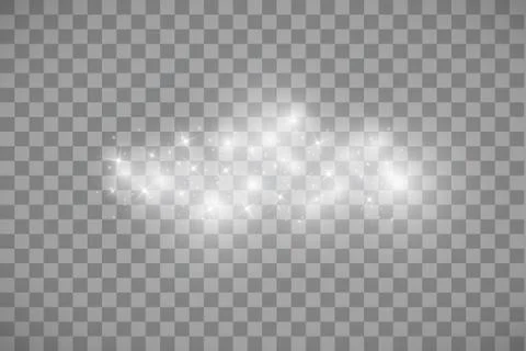 Glow light effect. Cloud of glittering dust. Vector illustration. Christmas Illustrazione stock