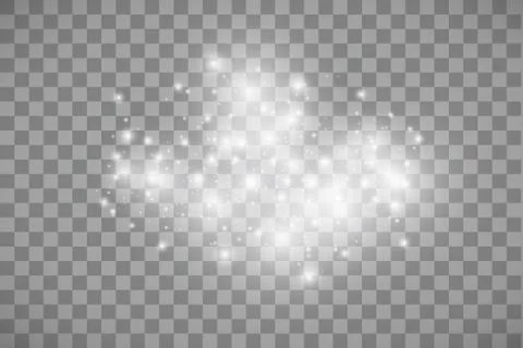 Glow light effect. Cloud of glittering dust. Vector illustration. Christmas Stock Illustration
