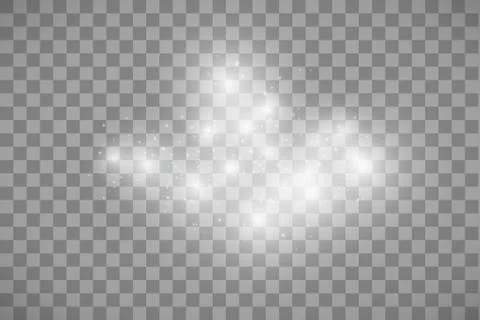 Glow light effect. Cloud of glittering dust. Vector illustration. Christmas Stock Illustration