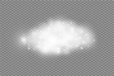 Glow light effect. Cloud of glittering dust. Vector illustration. Christmas Illustrazione stock