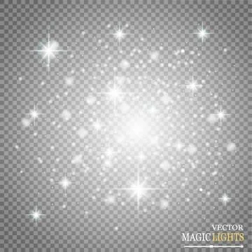 Glow light effect. Cloud of glittering dust. Vector illustration. Christmas Illustrazione stock