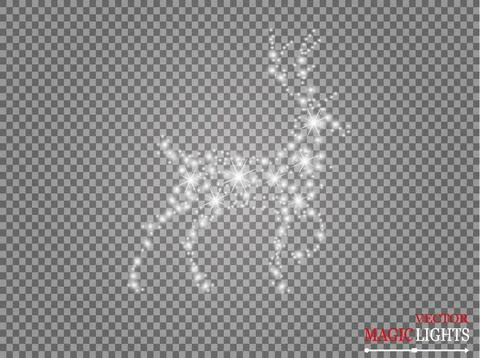 Glow light effect. Cloud of glittering dust. Vector illustration. Christmas Illustrazione stock