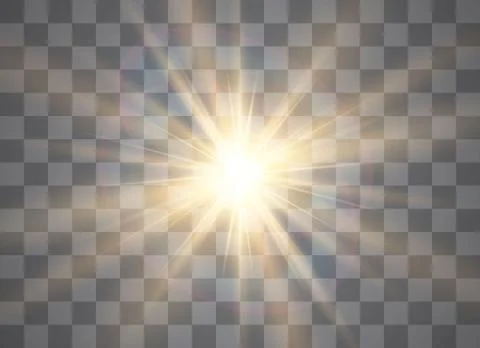 Glow light effect, explosion, glitter, spark, sun flash. Vector illustration. Stock Illustration