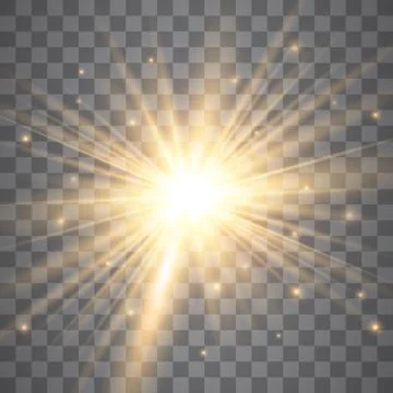 Glow light effect, explosion, glitter, spark, sun flash. Vector illustration Illustrazione stock