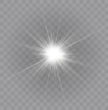 Glow light effect. Star burst with sparkles. Vector illustration. Stock Illustration