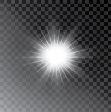 Glow light effect. Star burst with sparkles. Vector illustration. Stock Illustration