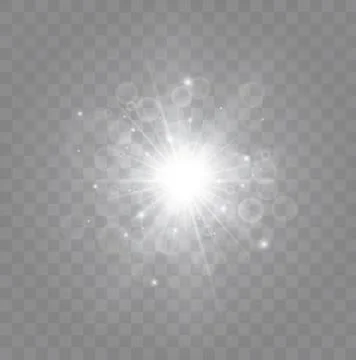 Glow light effect. Star burst with sparkles. Vector illustration. Stock Illustration