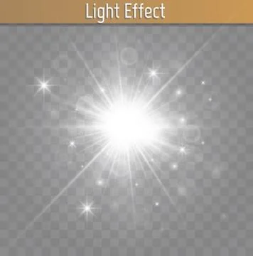 Glow light effect. Star burst with sparkles. Vector illustration. Stock Illustration